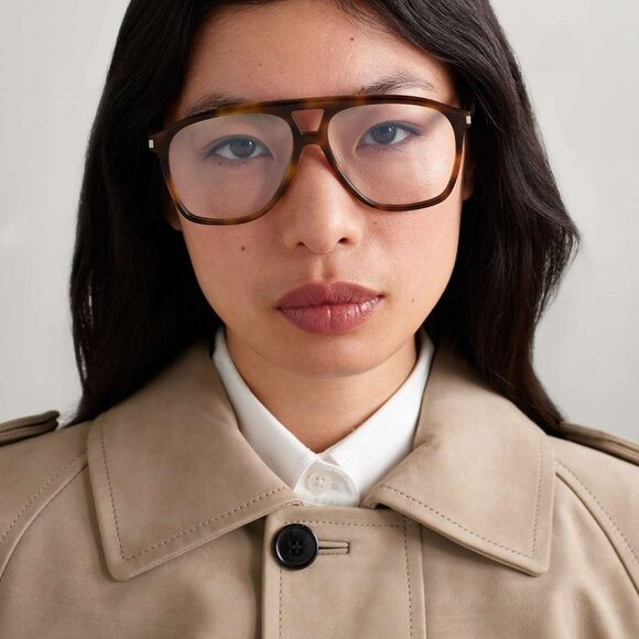 Saint Laurent DUNE Eyeglasses – Havana Pilot Frame (SL596 DUNE OPT 002) - Picture 11 of 13